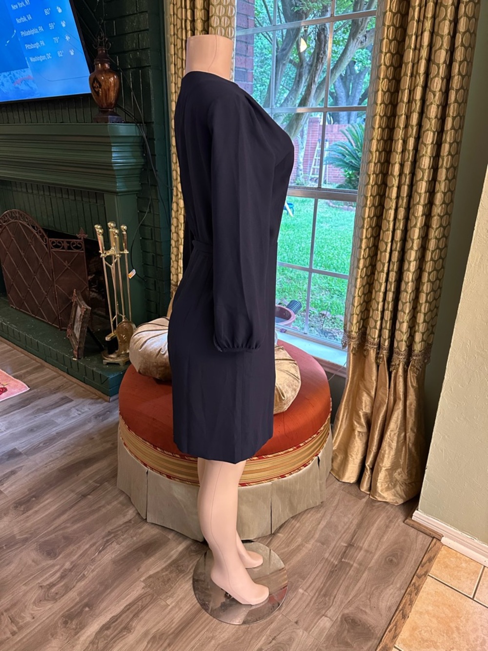 J. Crew Navy Wrap Mini Dress with Tie Waist - Picture 4 of 12